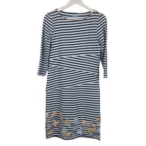 J. McLaughlin Nicola Striped Seashell Border Dress size Small